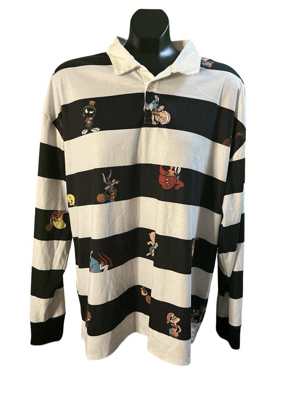 Space Jam A New Legacy x Forever 21 Rugby Shirt Men’s Medium Looney Tunes